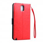 Wholesale Samsung Galaxy Note 3 Slim Flip Leather Wallet Case (Red Black)